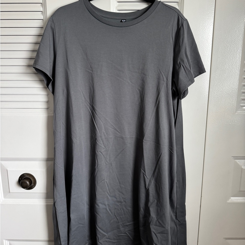 Uniqlo AIRism Gray T-Shirt Dress, Sz XL